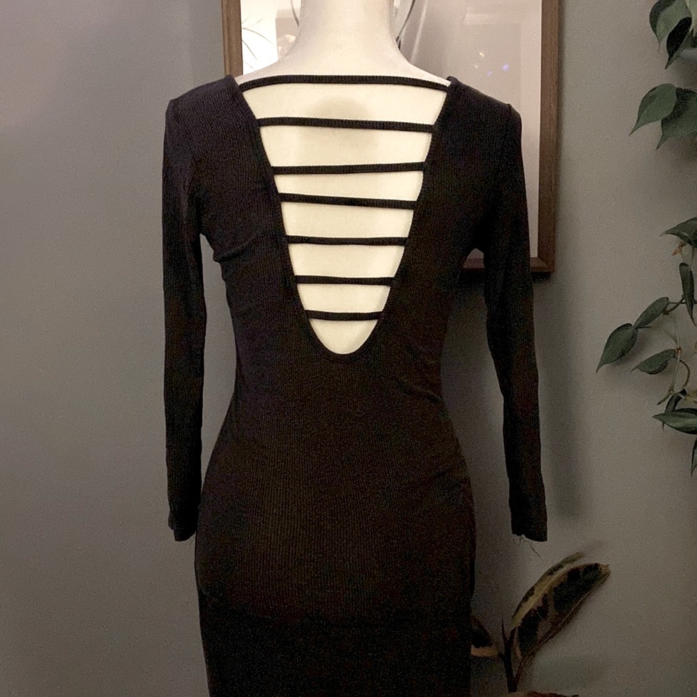 Semi-Backless Cotton Bodycon Dress - OS (XS-L)